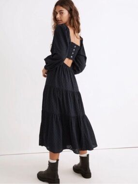 ⚡️Madewell Lucie Cut-out Back Midi Dress - Navy Blue